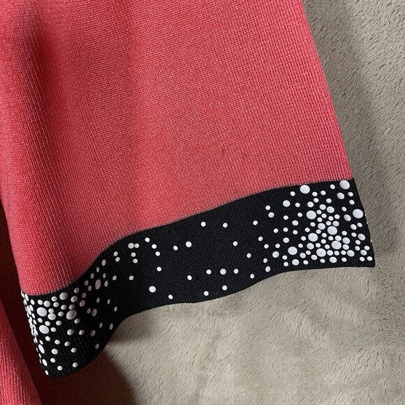 Ming Wang Top XL Pink Tunic Embellished Artsy Formal Fancy Knit Blouse - Picture 5 of 11